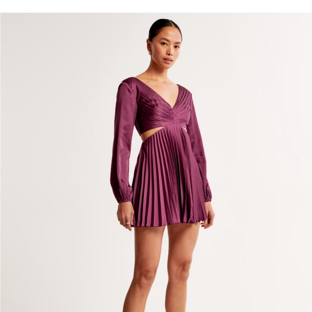 The A&F Giselle Pleated Cutout Mini Dress